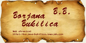Borjana Bukilica vizit kartica